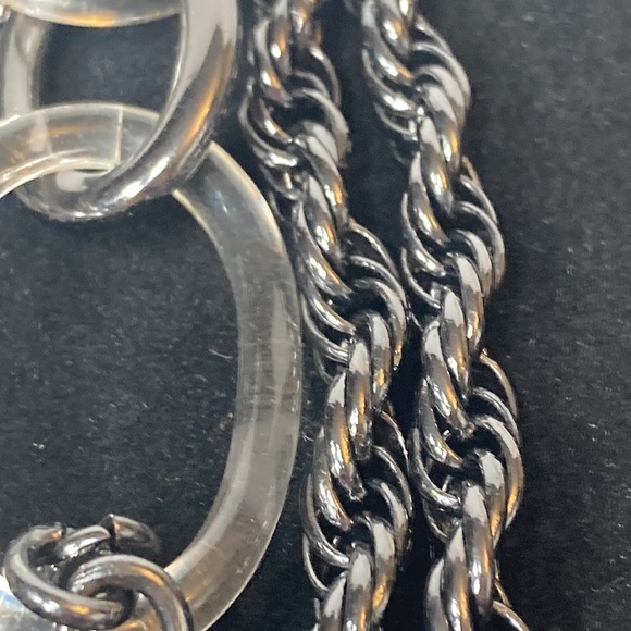 36" Long Talbots Multi Chain Style Silver & Dark Grey Tone Necklace - Picture 12 of 14